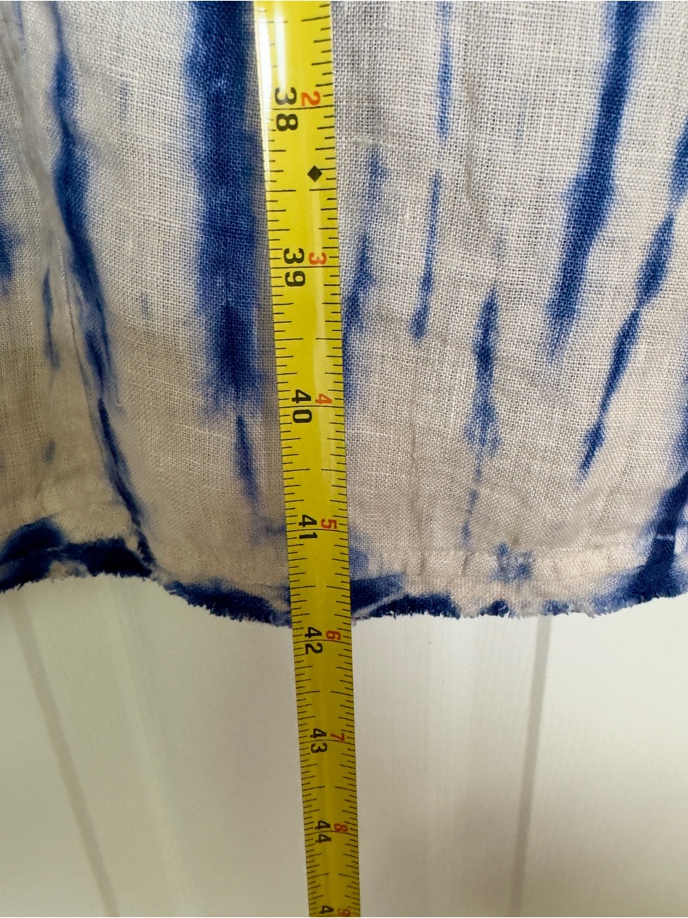 Blue Hand-Dyed Tie Dye Shibori Linen Maxi Dress - Sleeveless - Picture 8 of 11
